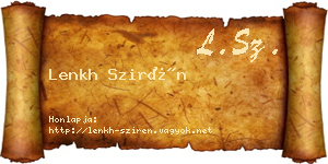 Lenkh Szirén névjegykártya